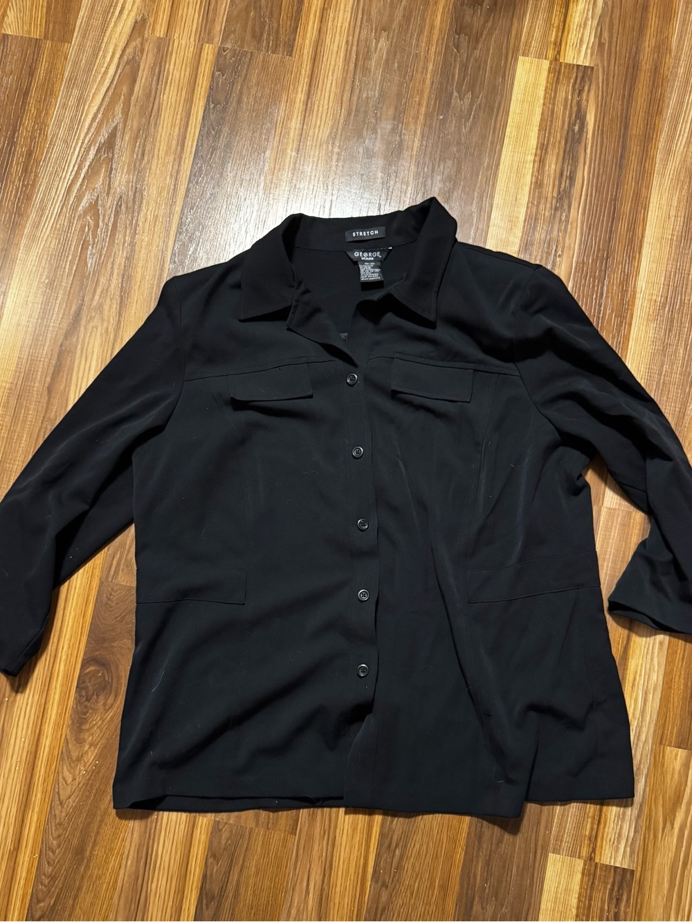 Awesome Vintage George Black Button-Front Women's Blazer Jacket